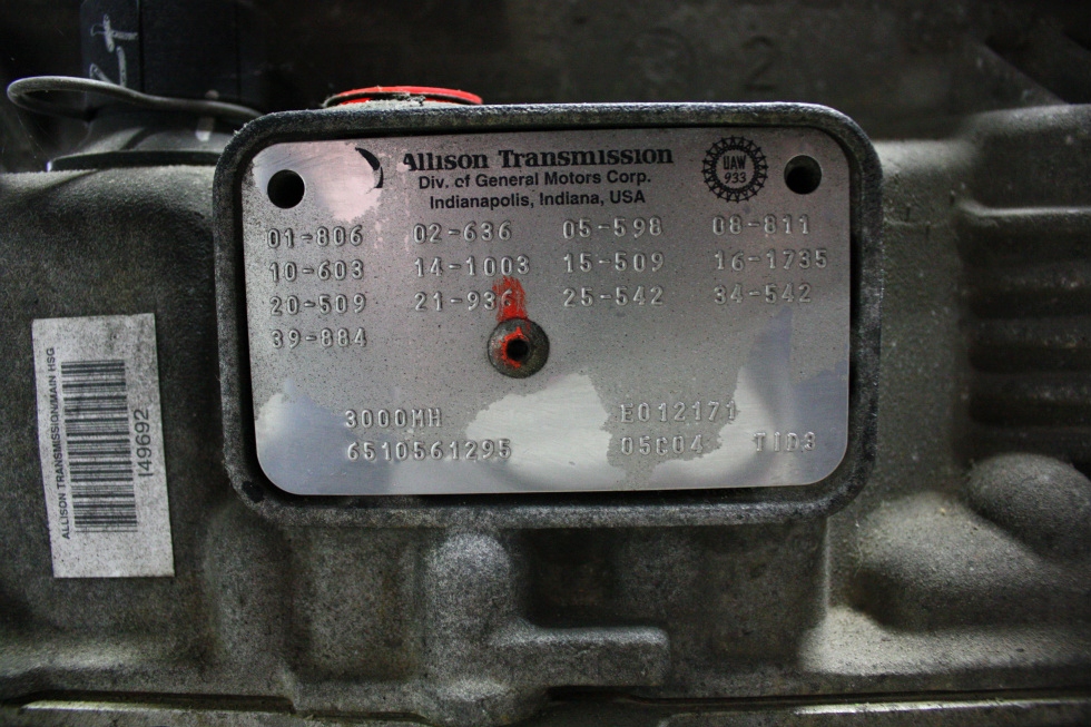 USED ALLISON TRANSMISSION MODEL 3000MH FOR SALE BUS/MOTORHOME/TRUCK RV Chassis Parts 