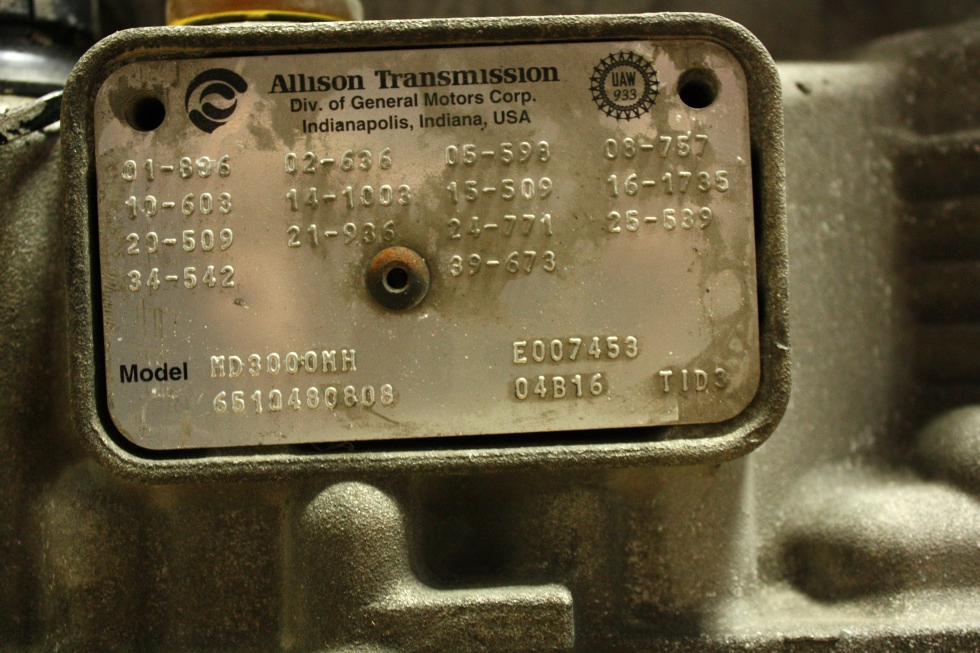 USED ALLISON TRANSMISSION | ALLISON MODEL MD3000MH FOR SALE RV Chassis Parts 