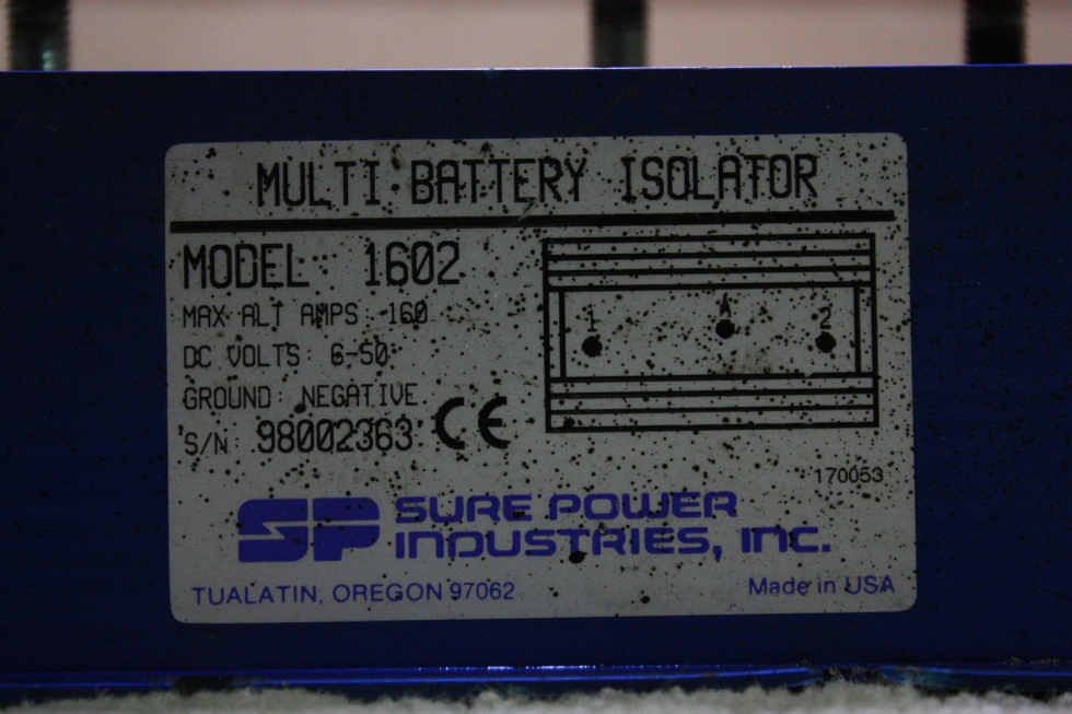USED SURE POWER MULTI BATTERY ISOLATOR MODEL 1602 FOR SALE RV Chassis Parts 
