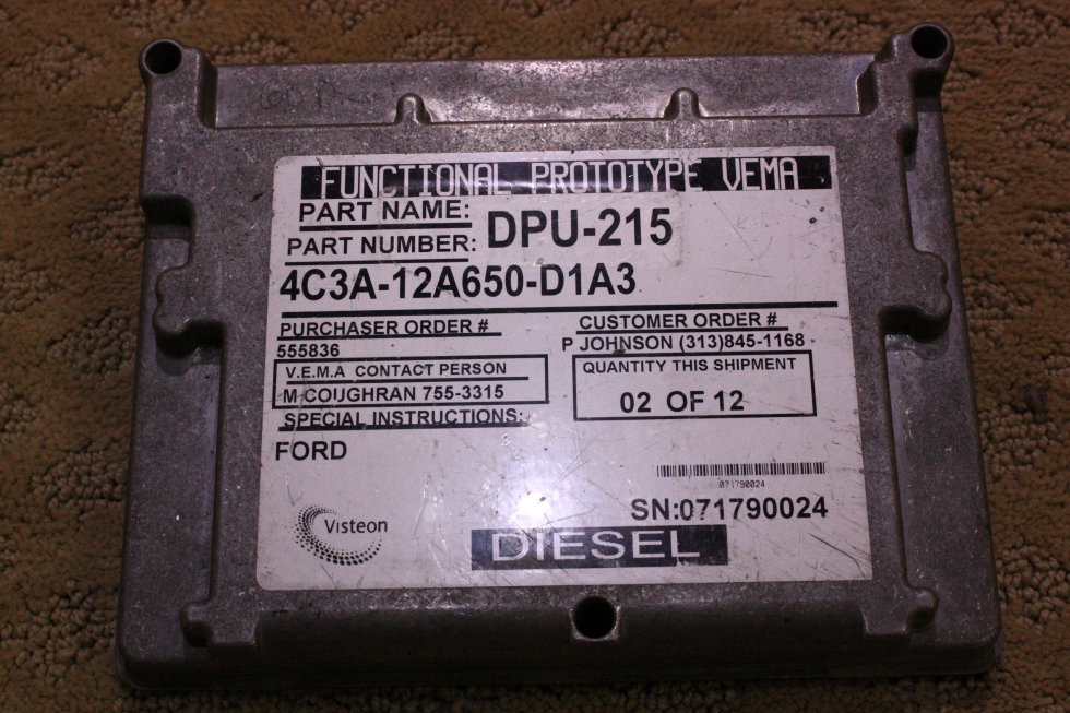 USED FORD DIESEL ECM 4C3A-12A650-D1A3 FOR SALE RV Chassis Parts 