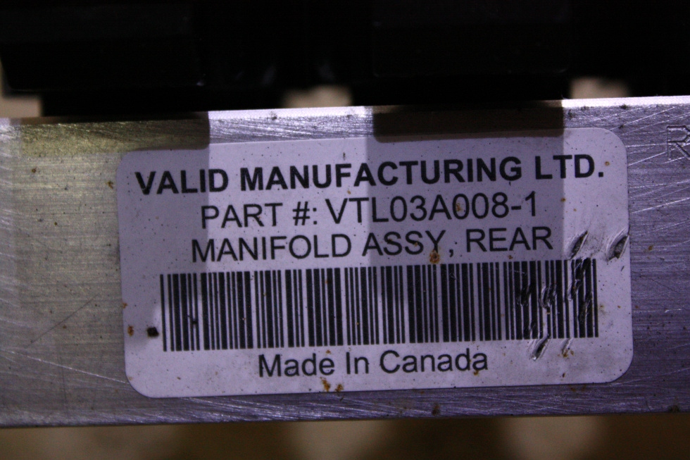 USED VALID TRUELINE MANIFOLD ASSY. REAR LEVELING CHASSIS VTL03A008-1 FOR SALE RV Chassis Parts 