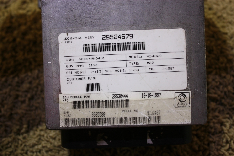USED ALLISON TRANSMISSION ECU 29530444 MOTORHOME PARTS FOR SALE RV Chassis Parts 