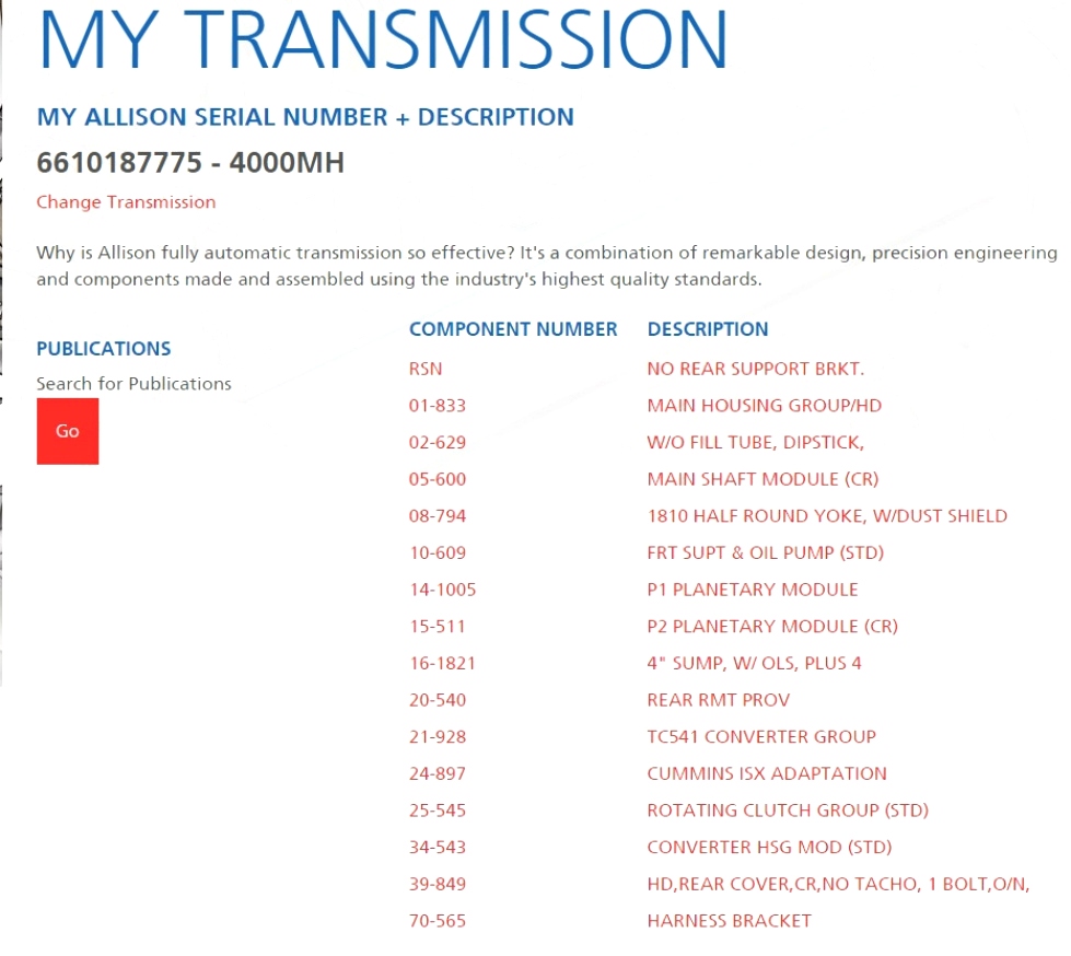 USED ALLISON TRANSMISSION | ALLISON MD4000MH TRANSMISSION FOR SALE  RV Chassis Parts 