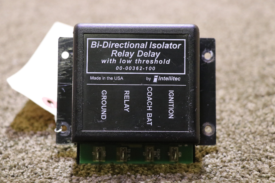 USED 00-00362-100 BI-DIRECTIONAL ISOLATOR RELAY DELAY WITH LOW THRESHOLD BY INTELLITEC RV PARTS FOR SALE RV Chassis Parts 