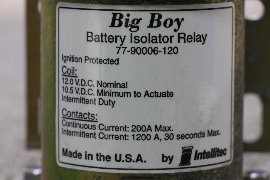 USED RV/MOTORHOME 77-90006-120 BIG BOY BATTERY ISOLATOR RELAY BY INTELLITEC FOR SALE RV Chassis Parts 