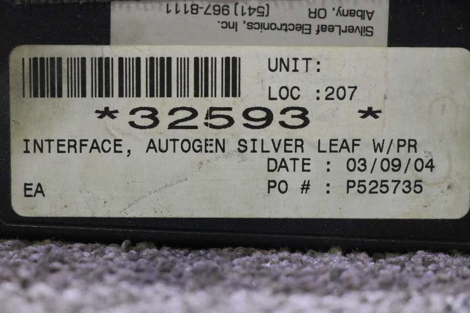 USED RV/MOTORHOME 32593 SILVER LEAF ELECTRONICS AUTOGEN INTERFACE FOR SALE RV Chassis Parts 