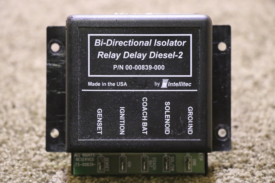 USED 00-00839-000 INTELLITEC BI-DIRECTIONAL ISOLATOR RELAY DELAY DIESEL 2 RV/MOTORHOME PARTS FOR SALE RV Chassis Parts 