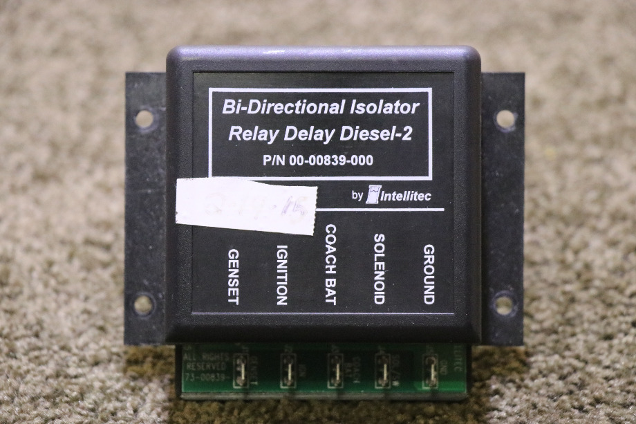 USED RV 00-00839-000 INTELLITEC BI-DIRECTIONAL ISOLATOR RELAY DELAY DIESEL-2 FOR SALE RV Chassis Parts 