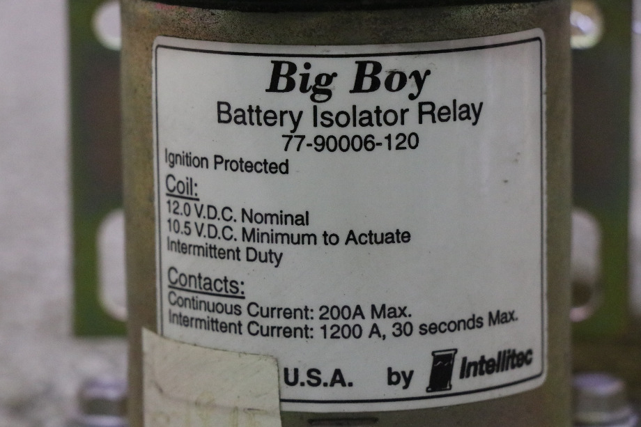 USED RV INTELLITEC BIG BOY 77-90006-120 BATTERY ISOLATOR RELAY FOR SALE RV Chassis Parts 