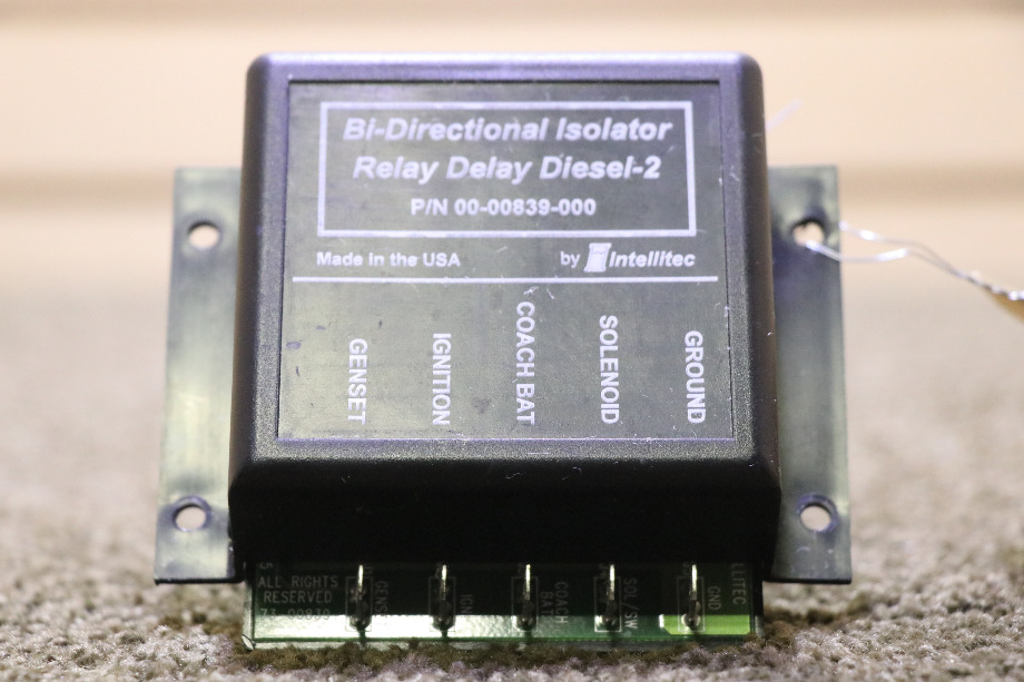 USED BI-DIRECTION ISOLATOR RELAY DELAY DIESEL-2 BY INTELLITEC 00-00839-000 MOTORHOME PARTS FOR SALE RV Chassis Parts 