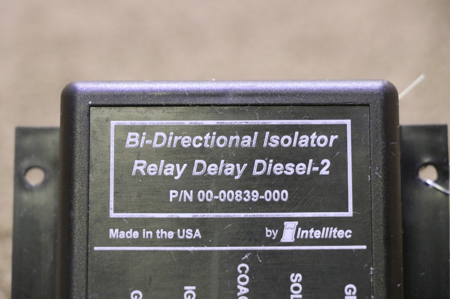 USED BI-DIRECTION ISOLATOR RELAY DELAY DIESEL-2 BY INTELLITEC 00-00839-000 MOTORHOME PARTS FOR SALE RV Chassis Parts 