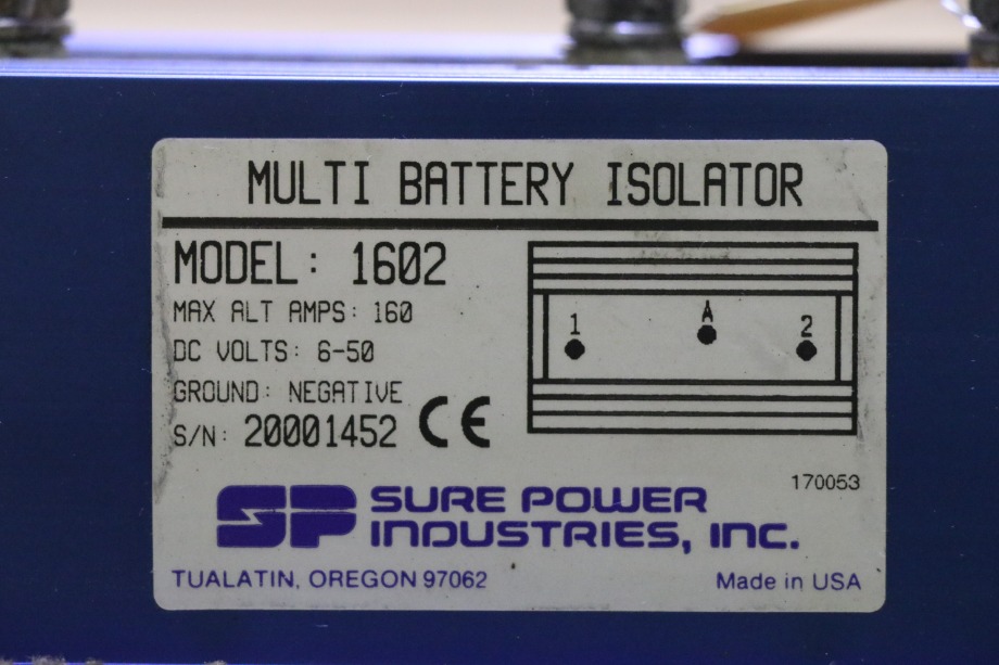 USED RV 1602 SURE POWER MULTI BATTERY ISOLATOR FOR SALE RV Chassis Parts 