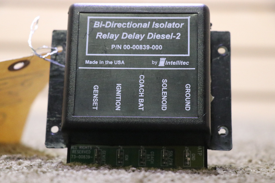 USED 00-00839-000 INTELLITEC BI-DIRECTIONAL ISOLATOR RELAY DELAY DIESEL - 2 RV PARTS FOR SALE RV Chassis Parts 