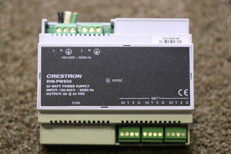 USED MOTORHOME CRESTRON DIN-PWS50 50 WATT POWER SUPPLY MODULE FOR SALE RV Chassis Parts 