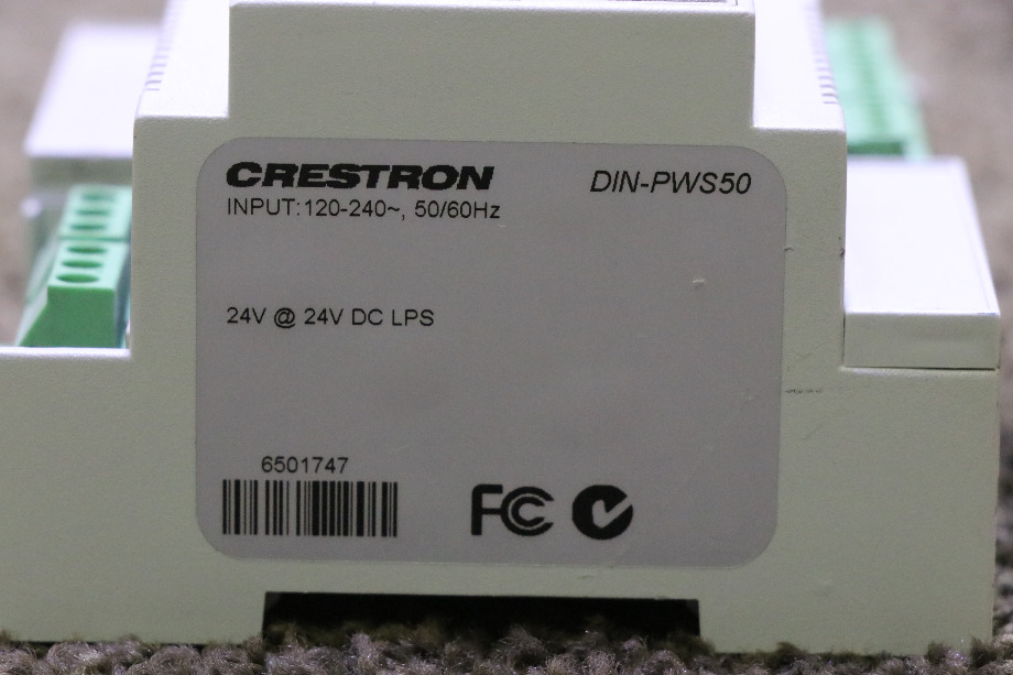 USED MOTORHOME CRESTRON DIN-PWS50 50 WATT POWER SUPPLY MODULE FOR SALE RV Chassis Parts 