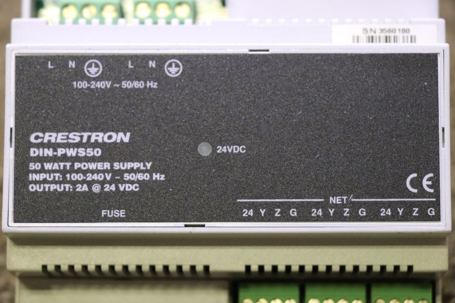 USED MOTORHOME CRESTRON DIN-PWS50 50 WATT POWER SUPPLY MODULE FOR SALE RV Chassis Parts 