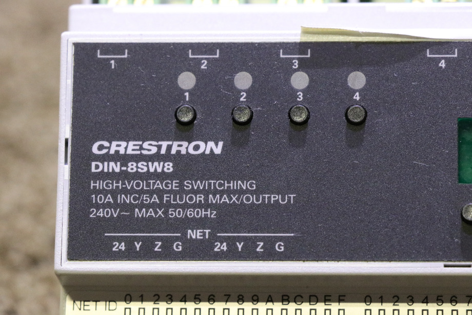 USED RV/MOTORHOME CRESTRON HIGH-VOLTAGE SWITCHING MODULE DIN-8SW8 FOR SALE RV Chassis Parts 