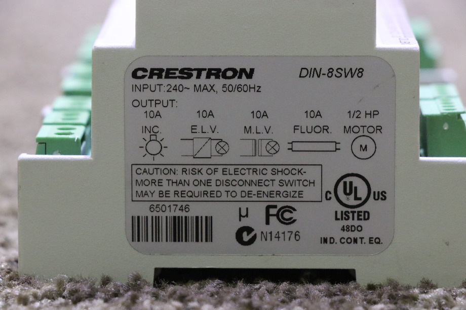 USED DIN-8SW8 CRESTRON HIGH-VOLTAGE SWITCHING MODULE RV PARTS FOR SALE RV Chassis Parts 