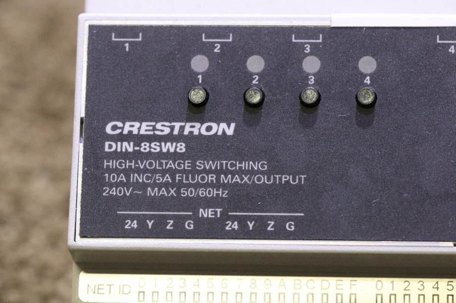 USED CRESTRON DIN-8SW8 HIGH-VOLTAGE SWITCHING MODULE MOTORHOME PARTS FOR SALE RV Chassis Parts 