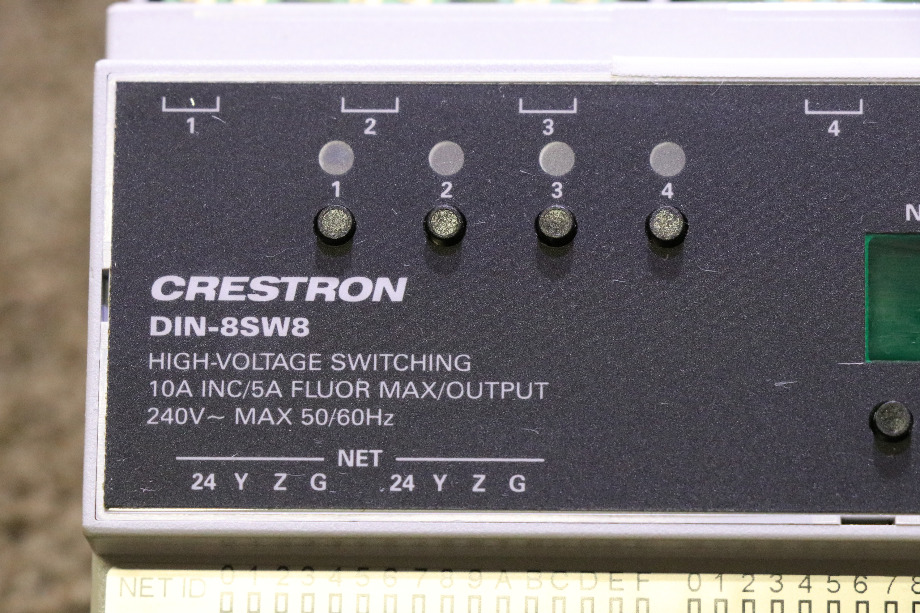 USED CRESTRON HIGH-VOLTAGE SWITCHING MODULE DIN-8SW8 RV/MOTORHOME PARTS FOR SALE RV Chassis Parts 