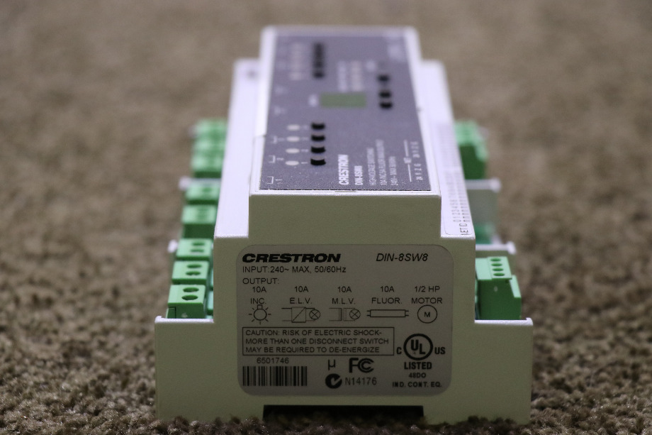 USED RV DIN-8SW8 CRESTRON HIGH-VOLTAGE SWITCHING MODULE FOR SALE RV Chassis Parts 