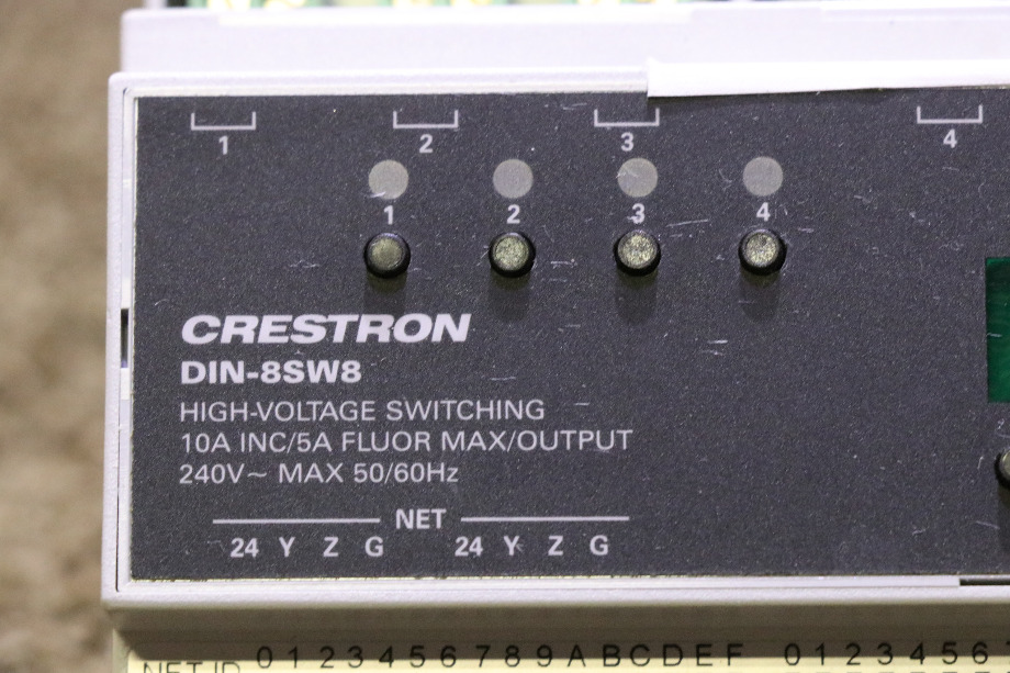 USED RV/MOTORHOME CRESTRON HIGH-VOLTAGE SWITCHING MODULE DIN-8SW8 FOR SALE RV Chassis Parts 