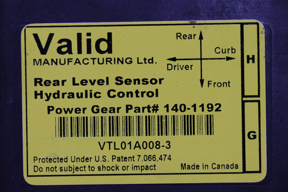 USED MOTORHOME VALID 140-1192 HYDRAULC CONROL MODULE FOR SALE RV Components 