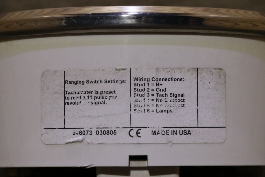 USED 946073 TACHOMETER DASH GAUGE RV PARTS FOR SALE RV Components 