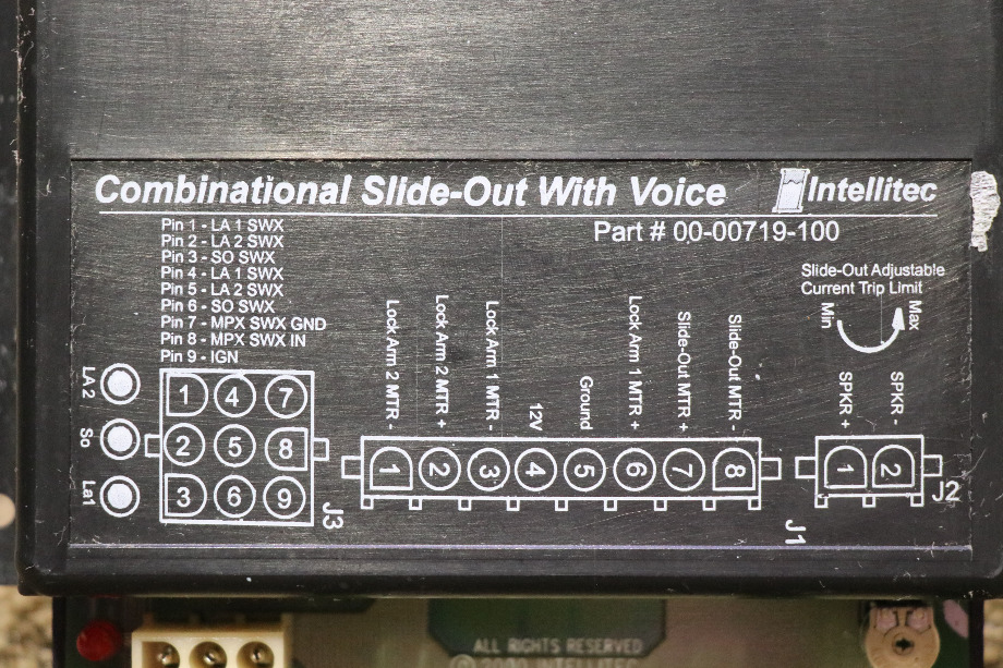 USED INTELLITEC COMBINATIONAL SLIDE OUT WITH VOICE 00-00719-100 RV/MOTORHOME PARTS FOR SALE RV Components 