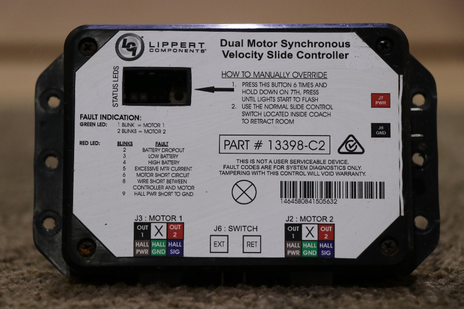 USED MOTORHOME LIPPERT 13398-C2 DUAL MOTOR SYNCHRONOUS VELOCITY SLIDE CONTROLLER FOR SALE RV Components 