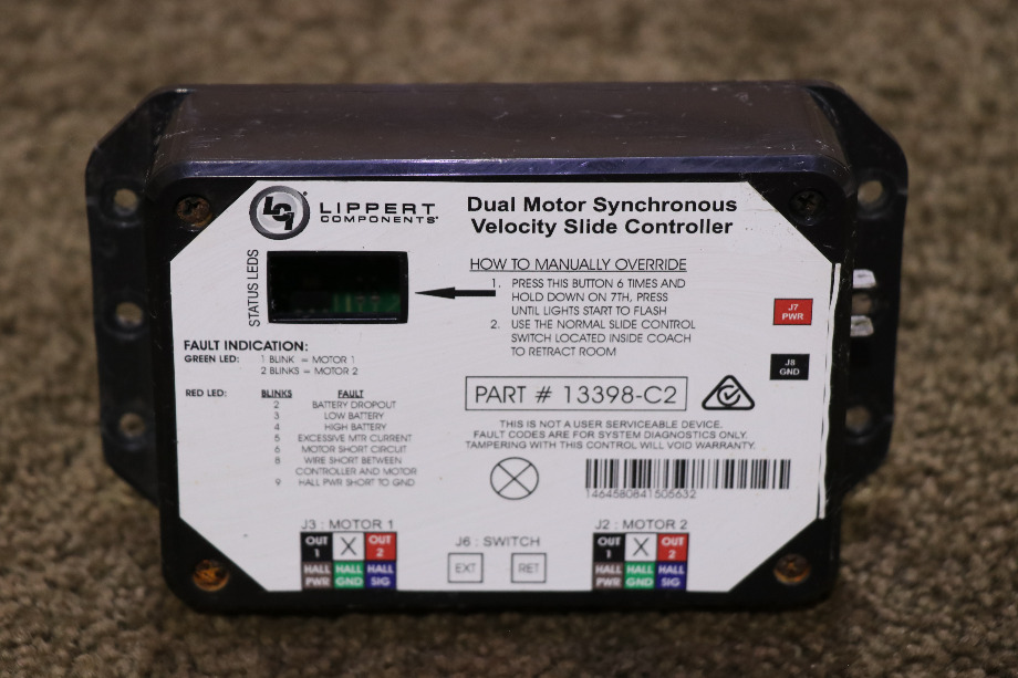 USED MOTORHOME LIPPERT 13398-C2 DUAL MOTOR SYNCHRONOUS VELOCITY SLIDE CONTROLLER FOR SALE RV Components 