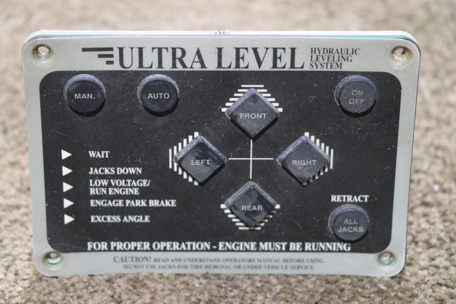 USED ULTRA LEVEL 12594A HYDRAULIC LEVELING SYSTEM TOUCH PAD MOTORHOME PARTS FOR SALE RV Components 