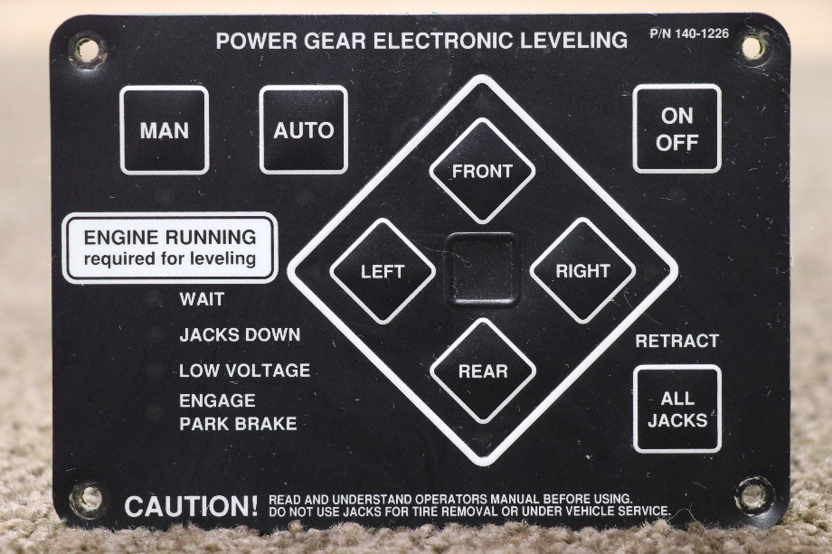 USED POWER GEAR ELECTRONIC LEVELING TOUCH PAD 140-1226 RV/MOTORHOME PARTS FOR SALE RV Components 