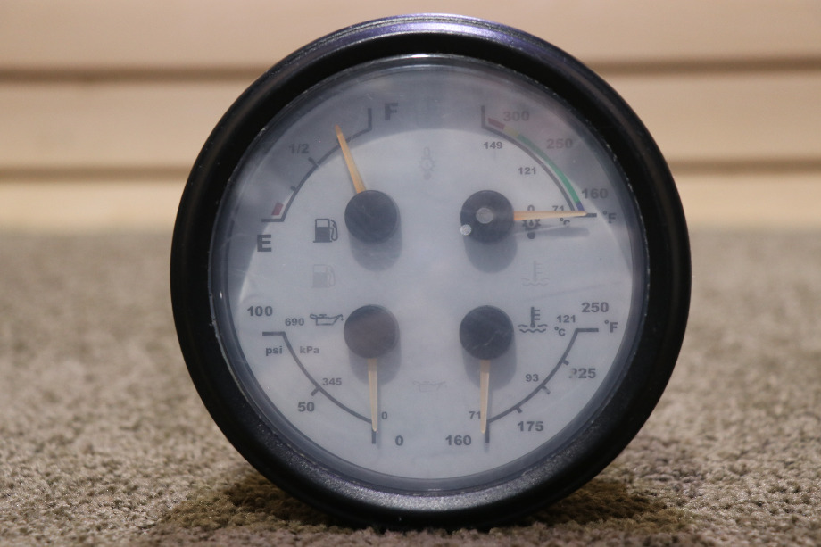 USED RV W-11049-04 4 IN 1 FUEL / TEMP / OIL / TEMP DASH GAUGE FOR SALE RV Components 