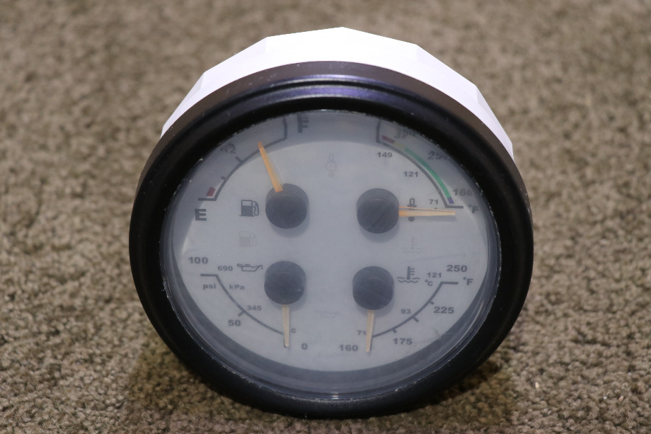 USED RV W-11049-04 4 IN 1 FUEL / TEMP / OIL / TEMP DASH GAUGE FOR SALE RV Components 