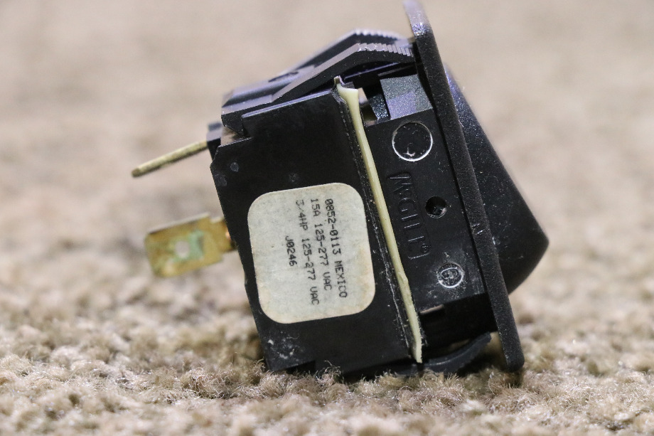 USED BLACK ROCKER SWITCH 0852-0113 RV/MOTORHOME PARTS FOR SALE RV Components 