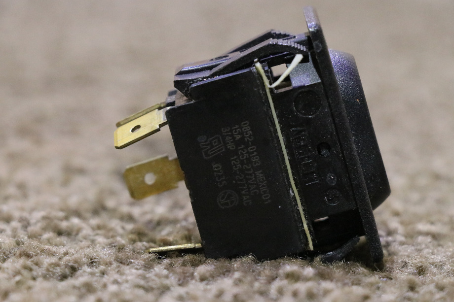 USED MOTORHOME BLACK 0852-0193 ROCKER SWITCH FOR SALE RV Components 