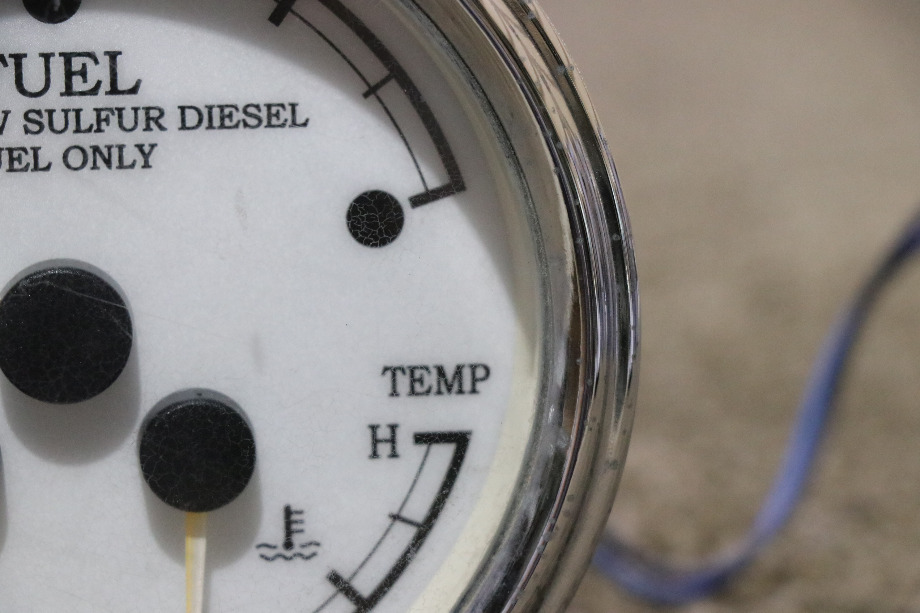 USED 3 IN 1 FUEL / OIL / TEMP 109210-A DASH GAUGE MOTORHOME PARTS FOR SALE RV Components 
