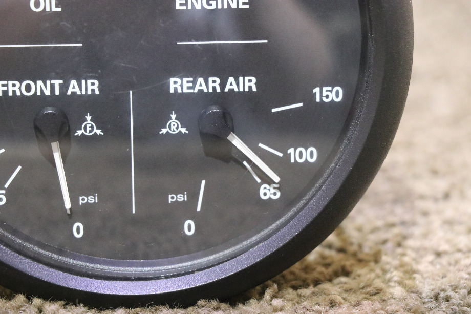 USED 6913-00168-11 4 IN 1 OIL / ENGINE / FRONT AIR / REAR AIR DASH GAUGE RV PARTS FOR SALE RV Components 
