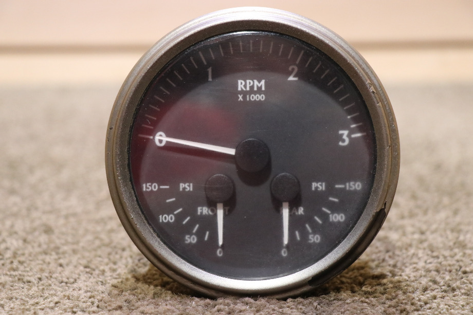 USED 3 IN 1 TACH / FRONT / REAR DASH GAUGE RV PARTS FOR SALE RV Components 