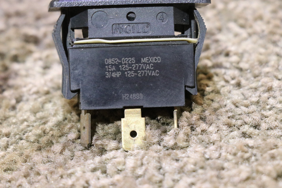 USED MOTORHOME BLACK ROCKER 0852-0225 SWITCH FOR SALE RV Components 