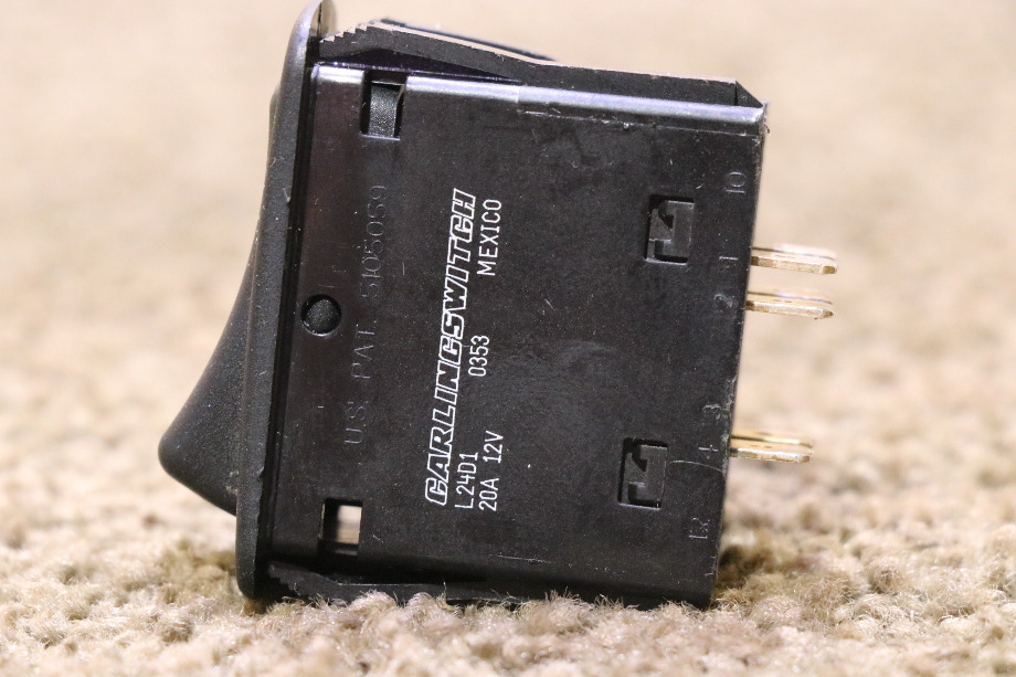USED BLACK ROCKER SWITCH L24D1 RV/MOTORHOME PARTS FOR SALE RV Components 