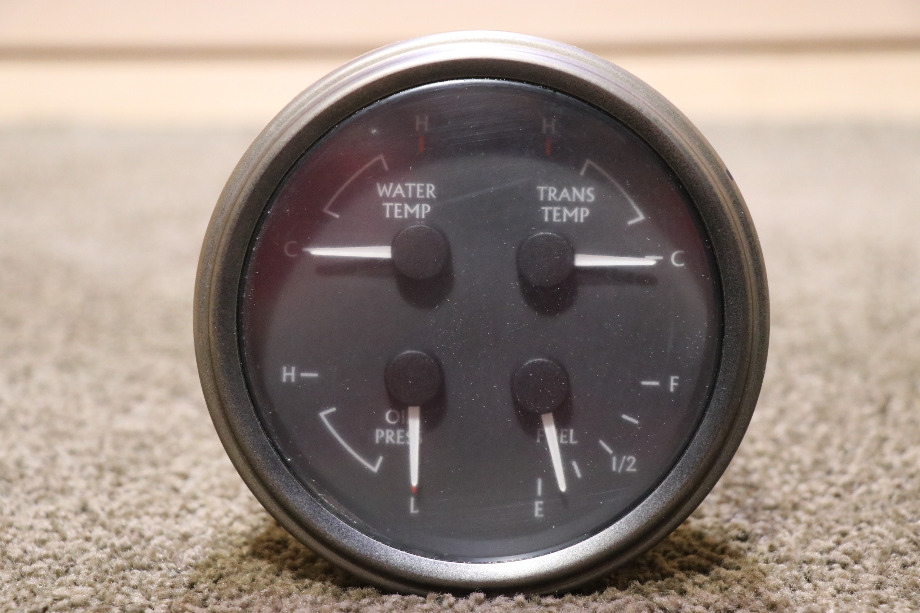 USED 4 IN 1 WATER / TRANS / OIL / FUEL DASH GAUGE 105809-C RV/MOTORHOME PARTS FOR SALE RV Components 