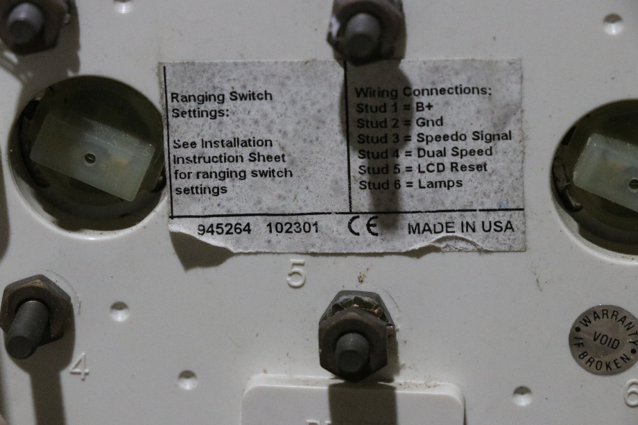 USED MOTORHOME SPEEDOMETER 945264 DASH GAUGE FOR SALE RV Components 