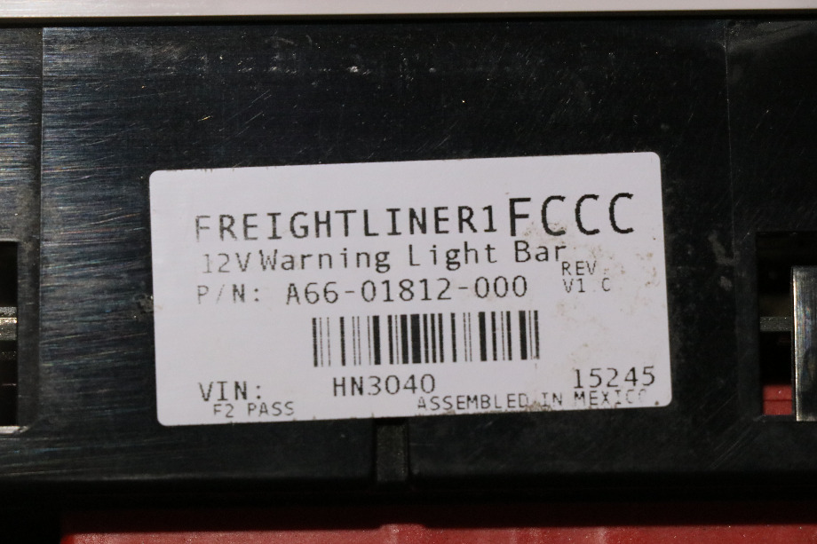 USED RV/MOTORHOME FREIGHTLINER WARNING LIGHT BAR A66-01812-000 FOR SALE RV Components 