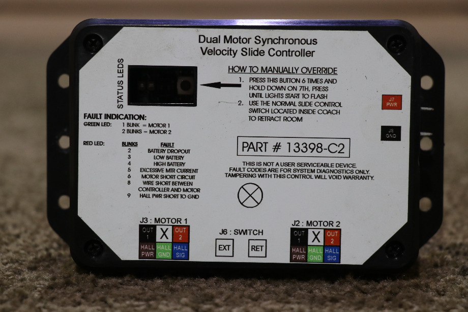 USED 13398-C2 DUAL MOTOR SYNCHRONOUS VELOCITY SLIDE CONTROLLER RV PARTS FOR SALE RV Components 