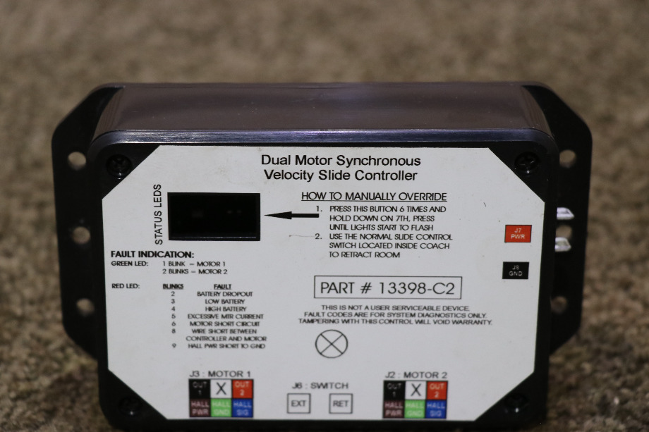 USED 13398-C2 DUAL MOTOR SYNCHRONOUS VELOCITY SLIDE CONTROLLER RV PARTS FOR SALE RV Components 