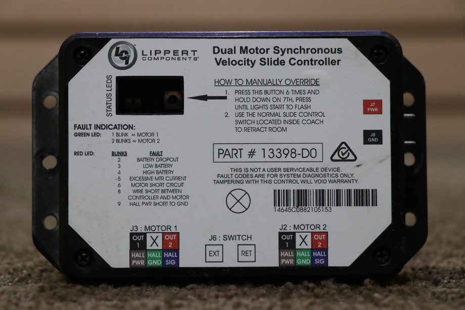 USED LIPPERT 13398-D0 DUAL MOTOR SYNCHRONOUS VELOCITY SLIDE CONTROLLER MOTORHOME PARTS FOR SALE RV Components 
