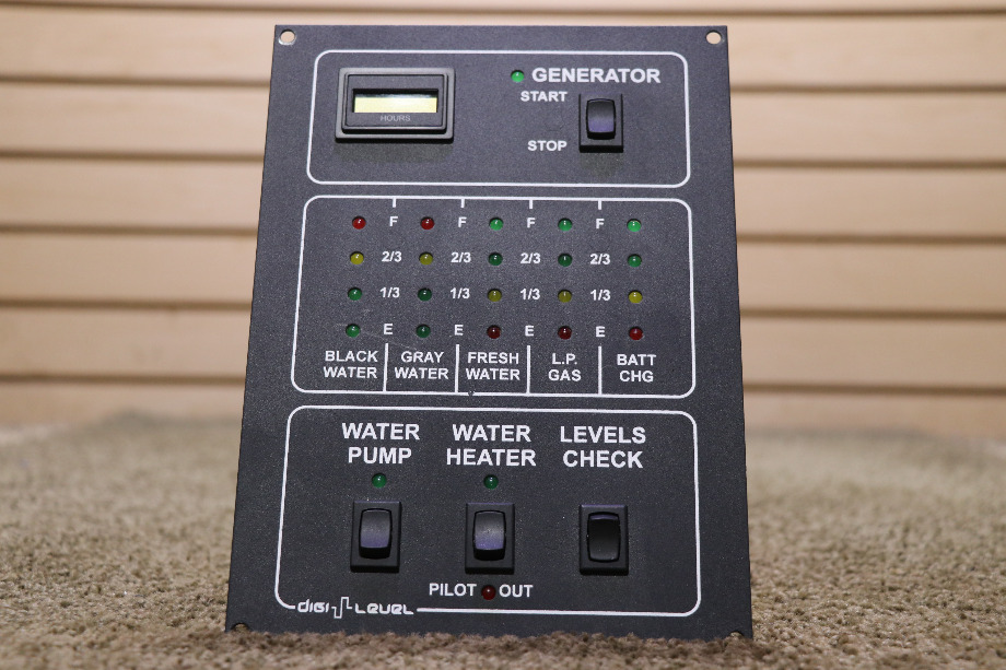 USED DIGI-LEVEL MONITOR PANEL RV/MOTORHOME PARTS FOR SALE RV Components 
