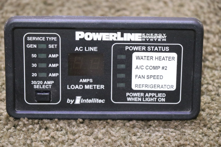 USED POWERLINE EMS BY INTELLITEC DISPLAY PANEL 00-00757-000 RV/MOTORHOME PARTS FOR SALE RV Components 